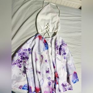 White and Floral Strappy Dress